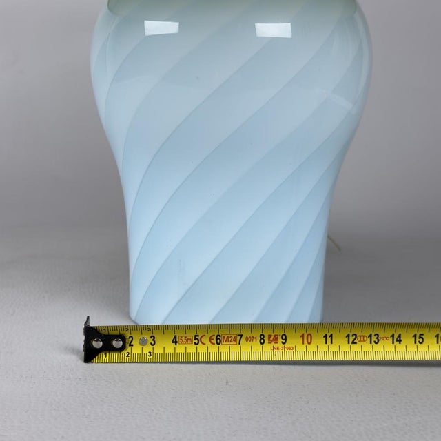 Blue Spiral Murano Glass Table Lamp from Davinci, 1970s For Sale - Image 13 of 15