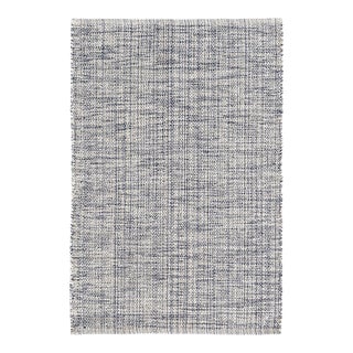 Dash & Albert by Annie Selke Marled Indigo Woven Cotton Rug, 7' 6" x 9' 6" For Sale