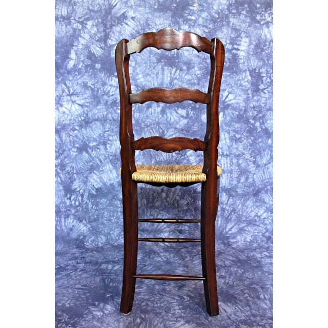 French Country Rush Seat Counter Chairs - A Pair | Chairish