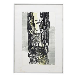 António Soares, Street, 20th Century, Woodcut For Sale
