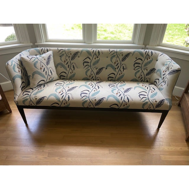 2020s Highland House Attributed 2016-72 Loren Tight Seat Bench in Maison Venu Fabric (Tuileries) For Sale - Image 5 of 9