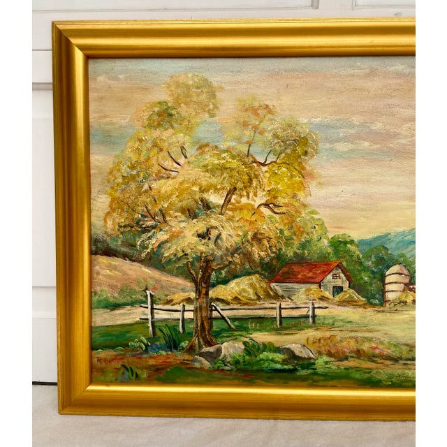 Ruby Crystal Dobesh, American listed artist (1905-2003) Here is an amazing, landscape painting of a rustic/country...