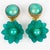 Francoise Montague Earrings Turquoise Green Flowers For Sale - Image 4 of 6