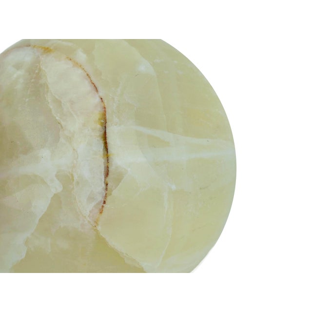 Stone Late 20th Century Large Heavy Natural Polished Honey Onyx Sphere Orb Sculpture For Sale - Image 7 of 8