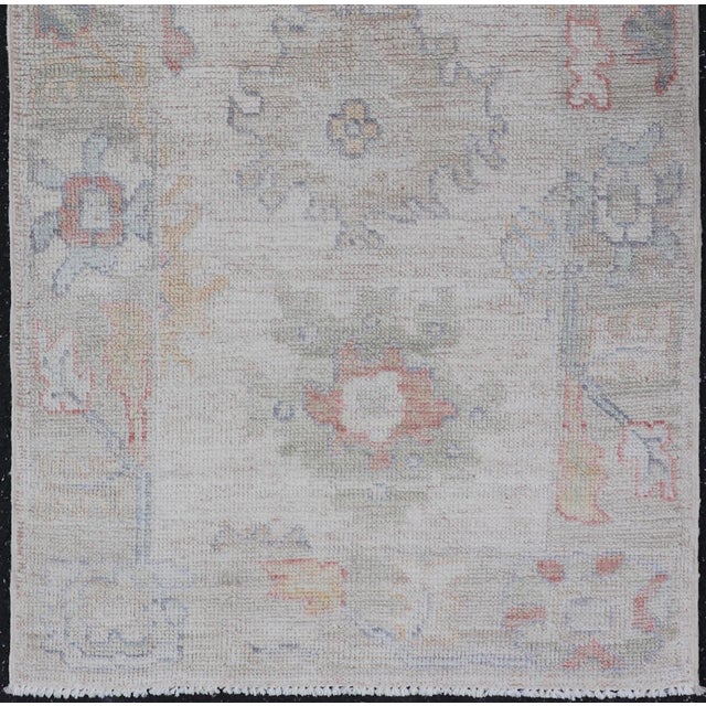 Tribal Afghanistan Oushak Rug With Soft Gray Field and Faded Floral Motifs 2'1" X 4'7" For Sale - Image 3 of 10
