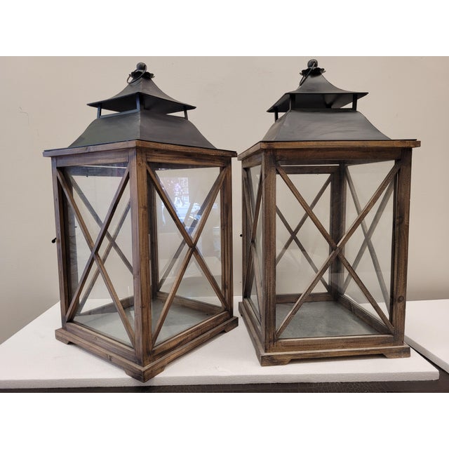 Vintage French Lanterns in Forja, Set of 2 For Sale - Image 4 of 17