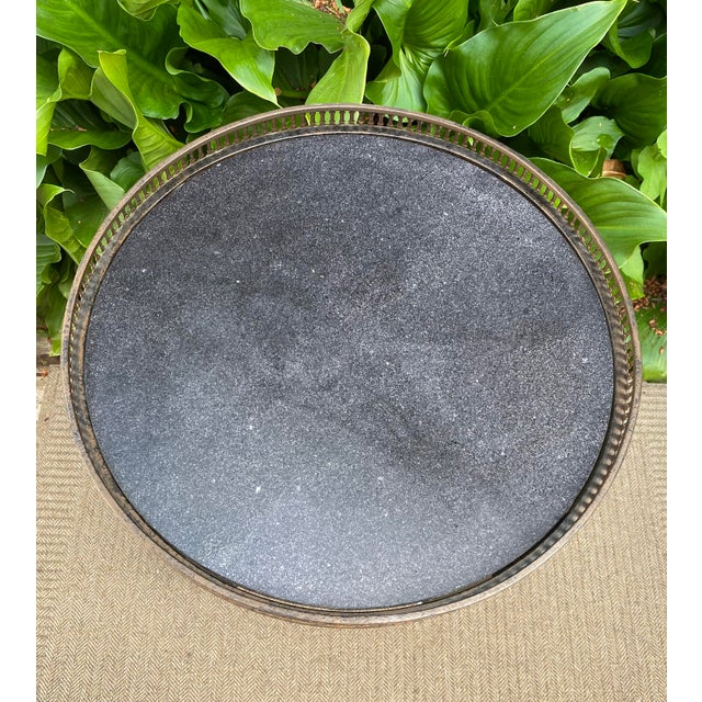 Stone French Round Marble Top Lamp Tables For Sale - Image 7 of 12