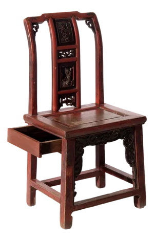 Traditional Qing Style Chair with Hidden Drawer, 1700s