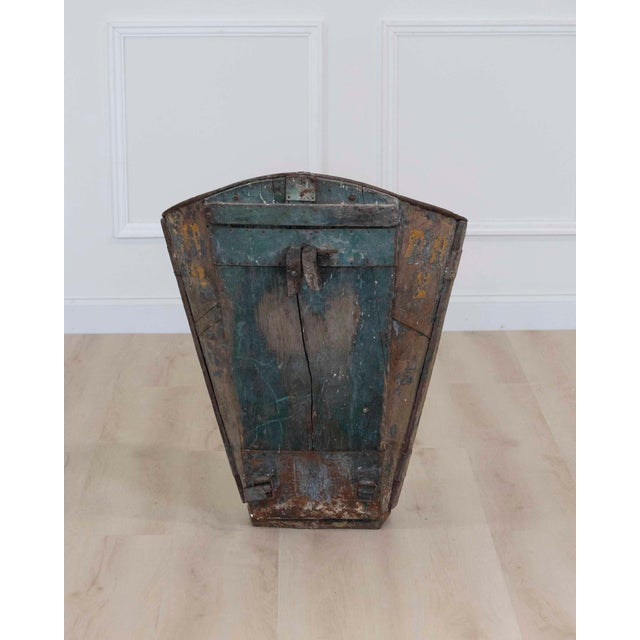 Metal French Painted Grape-Picking Hod, Iron, Circa 1900, Rustic Decor For Sale - Image 7 of 9