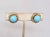 Vintage 1950s Signed Napier Goldtone Cabochon Faux-Turquoise Clip Earrings-2 Pieces For Sale In Philadelphia - Image 6 of 7