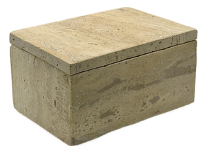 Minimalist Solid Travertine Lidded Decorative Box