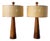 Modern Conical Wooden Table Lamps, Italy, Set of 2 For Sale