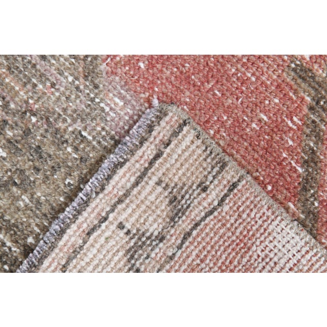 1970s Turkish Oushak Handmade Wool Cotton Orange Runner Rug For Sale - Image 10 of 11