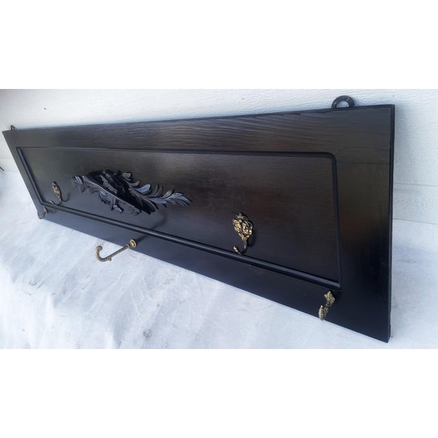 Antique Black Wall Coat Rack, 1890s For Sale - Image 5 of 18
