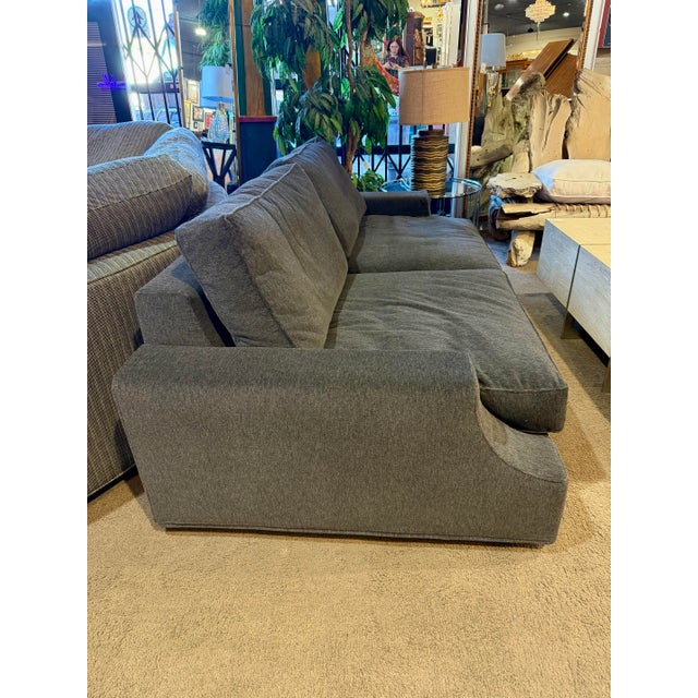 Textile Sota by Massimo Scolari for Giorgetti Black & Smoke Gray Wool Sofa For Sale - Image 7 of 9