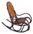 Late Victorian Oak Scrolling Rocking Chair W/ Art Nouveau Branded Seat, Fischel For Sale