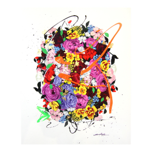 Kelly's Garden VIII - Abstract Color Drenched Floral Sally K Artwork on Paper