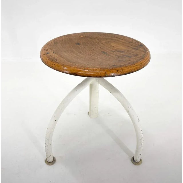 Vintage Industrial Adjustable Tripod Stool, 1950s For Sale - Image 6 of 8