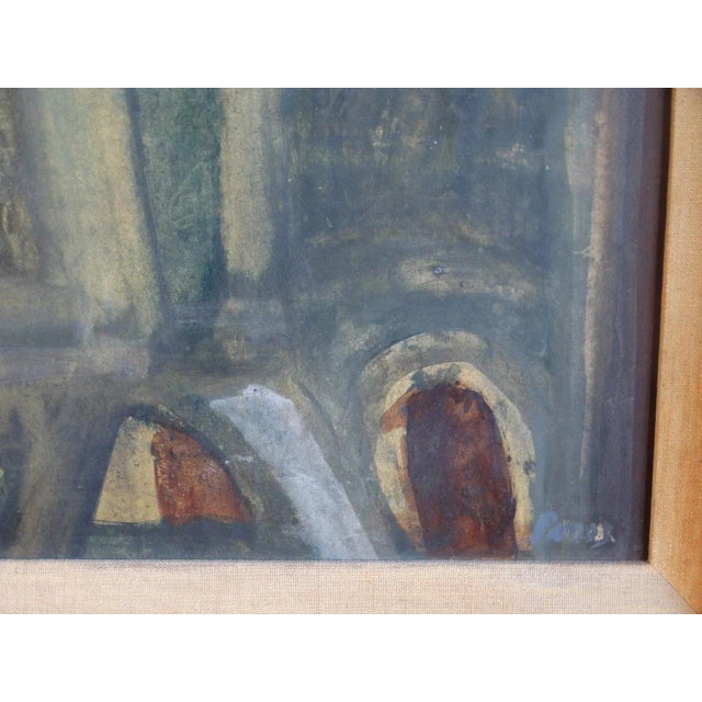 Mid 20th Century Abstract Egg Tempera Painting on Board by Panos Ghikas, Framed For Sale - Image 4 of 7