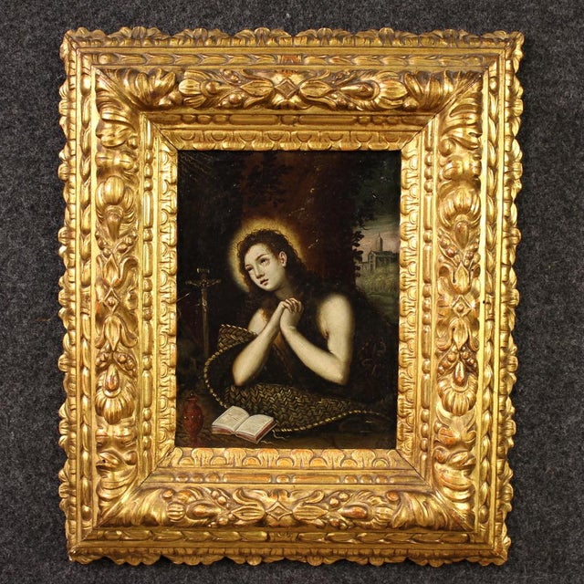 Venetian School Artist, Penitent Magdalene, 1640, Oil on Copper For Sale - Image 15 of 15