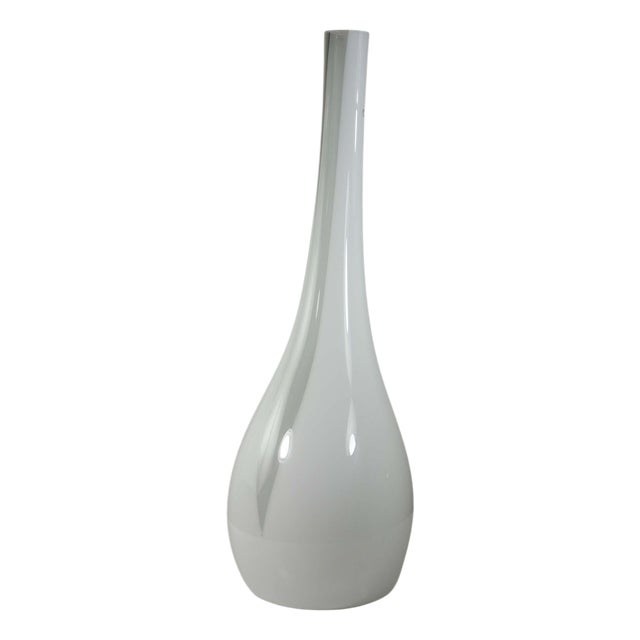 Italian Murano Glass Big White Vase by V. Nason & C., 1990s For Sale