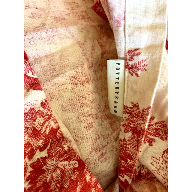 Textile Pair Pottery Barn 2006 Matine Pillowsham Red Toile Floral Classic Traditional French Country Standard Size For Sale - Image 7 of 12