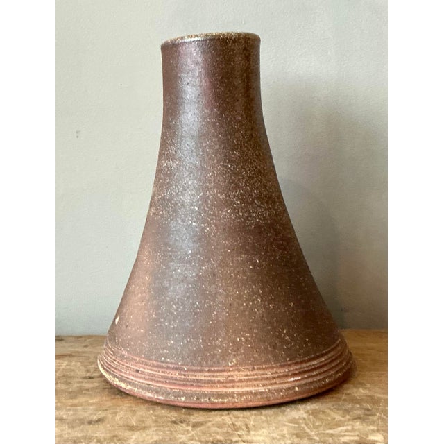 Contemporary Vintage Boho Monumental Original Studio Pottery Vase For Sale - Image 3 of 12