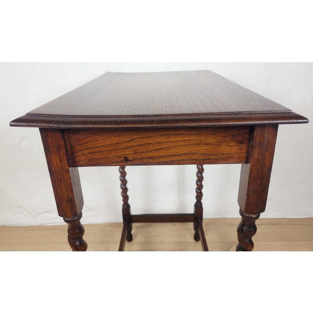 Vintage Rectangular Country Barley Twist Side Table, 1950 For Sale - Image 11 of 18