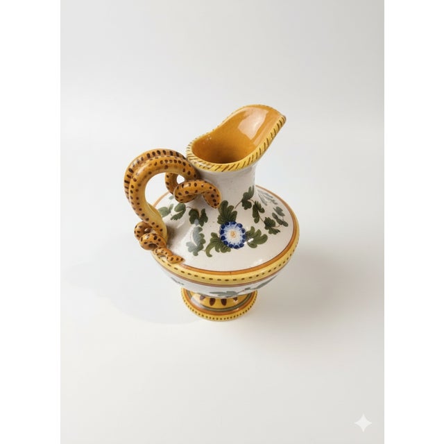 1930s Mid-Century s.a.c.a. Italy Hand-Painted Floral Ceramic Service - 15 Pieces For Sale - Image 11 of 13