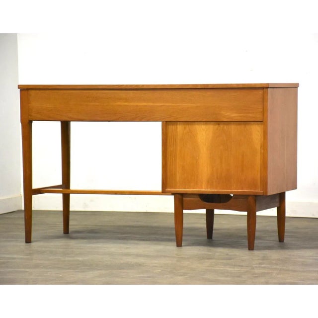 1960s Oak Mid Century Modern Desk For Sale - Image 12 of 12