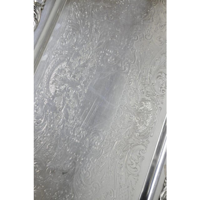 Vintage Fb Rogers Victorian Silver Plated Narrow Serving Platter Bar Tray For Sale - Image 9 of 14