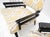 Pair of Mid-Century Modern Black Lacquer Abstract Fabric Lounge Chairs AS IS For Sale - Image 11 of 14