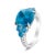 Haus of Brilliance 18K White Gold 10mm Cushion Shaped Blue Topaz and 1/6 Cttw Diamond 3 Stone Style Ring (F-G Color, VS1-VS2 Clarity) - Ring - Size 6.5 For Sale - Image 4 of 6