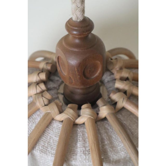 Large Bamboo Globe Pendant Lamp, Italy, 1970s For Sale - Image 4 of 14