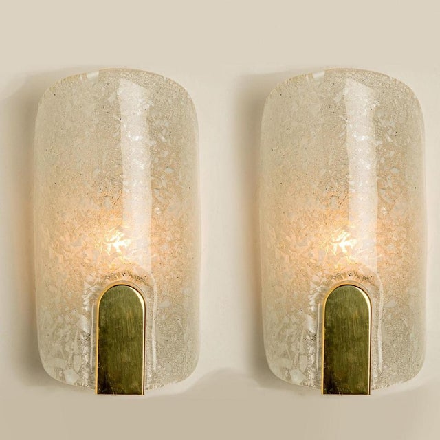 Brass & Glass Wall Lights in the style of Hillebrand, Germany, 1969, Set of 2 For Sale - Image 6 of 11