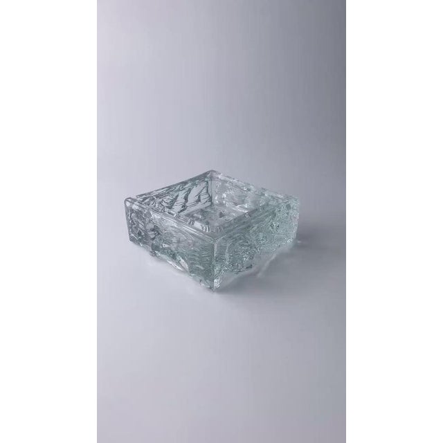 Large Ashtray in Clear Textured Murano Glass, Italy, 1970s For Sale - Image 12 of 13