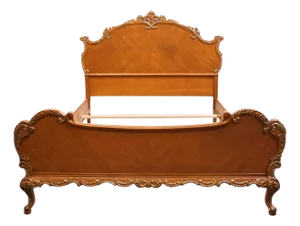 Vintage Antique Solid Maple French Provincial Rococo Revival Full Size Bed 11200