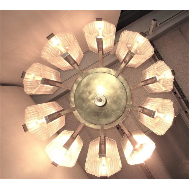 Kalmar Modernist Brass and Glass Ten-Arm Austrian Chandelier For Sale - Image 12 of 12