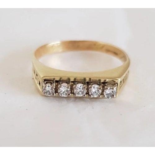 Vintage 14ct Yellow Gold Brilliant-Cut Diamond Dress Ring, 1970s For Sale - Image 14 of 17