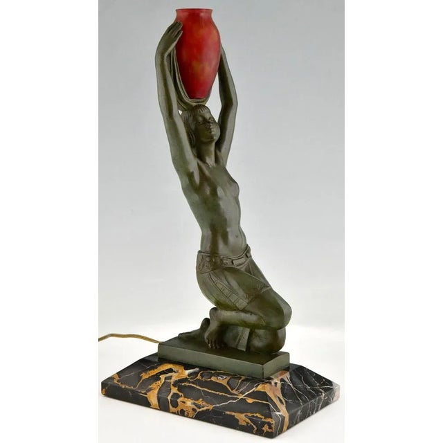 Art Deco Vers L'Oasis Table Lamp from Fayral, France, 1930s For Sale - Image 3 of 11