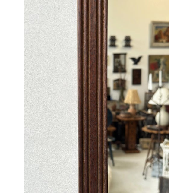 Antique Elongated Cross-Hatch Mirror, Circa Early 20th Century For Sale - Image 9 of 18