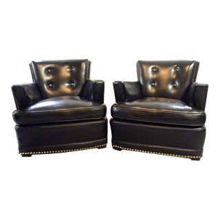 Mid Century Vintage Nail Head Lounge Chairs - a Pair For Sale