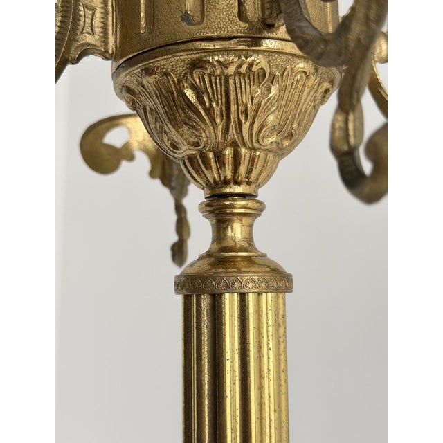 Gold Vintage Brass Hall Stand with Rotating Crown and Lower Hook Ring, 1960s For Sale - Image 8 of 18