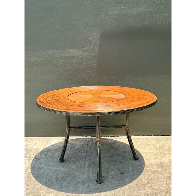 Vintage Pencil Reed and Metal Dining Table For Sale - Image 13 of 15