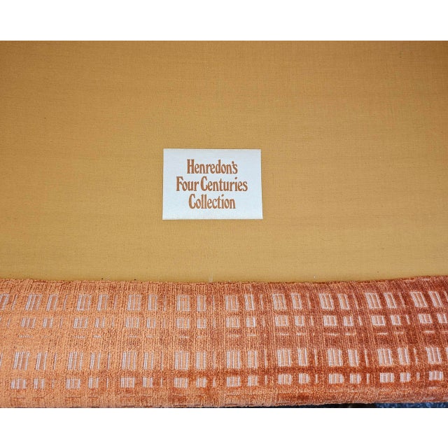 Vintage Orange Velvet Henredon Wingback Chair and Ottoman For Sale - Image 10 of 10