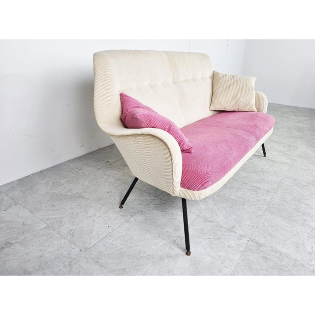 Cream Mid-Century Sofa, 1950s For Sale - Image 8 of 11