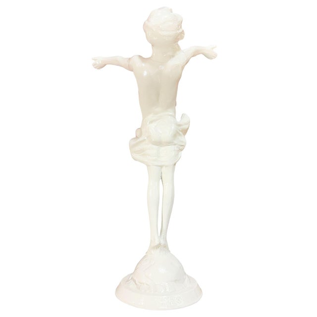 1916 " the Good Fairy" Spelter Metal Nymph Statue by Jessie McCutcheon Raleigh For Sale In Los Angeles - Image 6 of 10