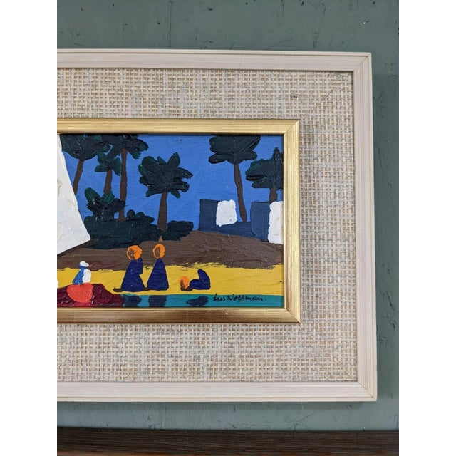 Mid-Century Modern Swedish "Seaside" Vintage Coastal Landscape Oil Painting, Framed For Sale - Image 6 of 8