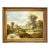 Mid-Century Modern Realist Oil Painting, Dreamy Landscape in Golden Frame, Signed, 49"w For Sale