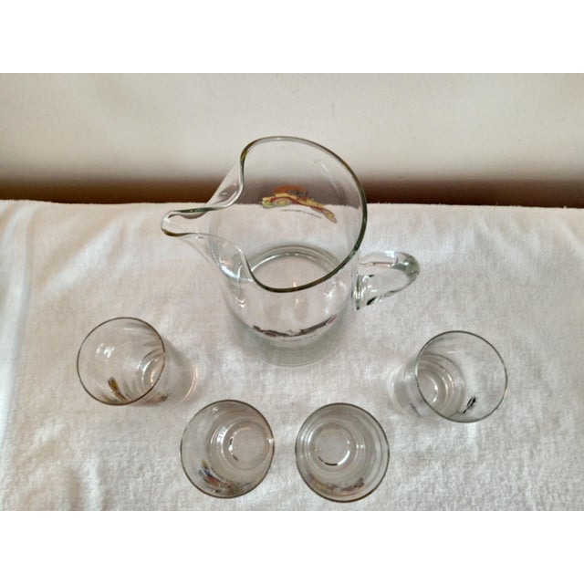 Vintage Antique Cars Pitcher and Highball Glasses 5 Pc. Set For Sale - Image 4 of 6